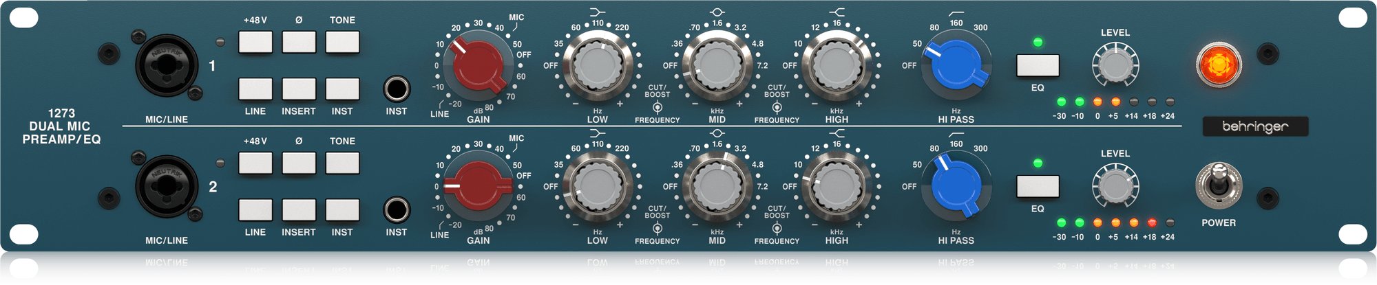 BEHRINGER 1273 ステレオマイクプリ neve 1073 クローン Behringer 1273 Legendary 2-Channel Microphone Preamplifier with 3